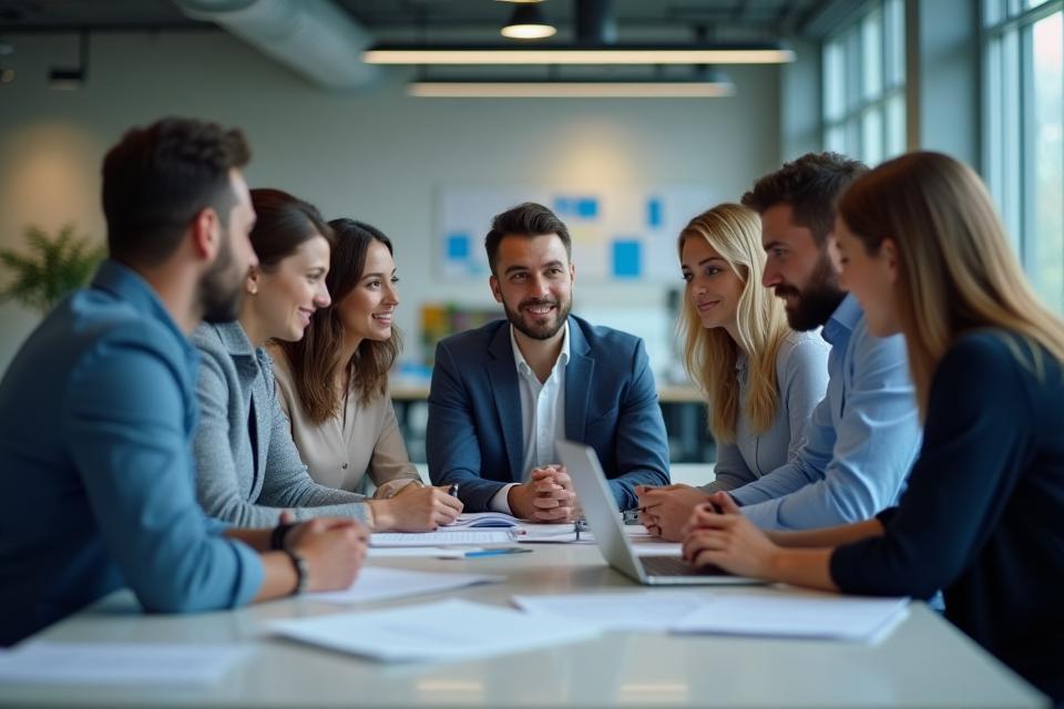 Team bespreekt edtech strategie op kantoor
